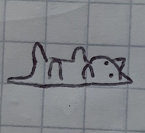 picture of a drawing of a cat lying down